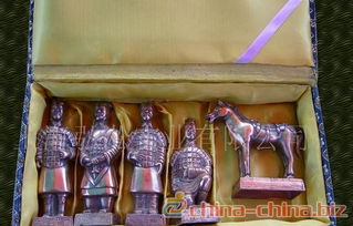 仿黃銅兵馬俑五件套 傳承古韻的工藝禮品